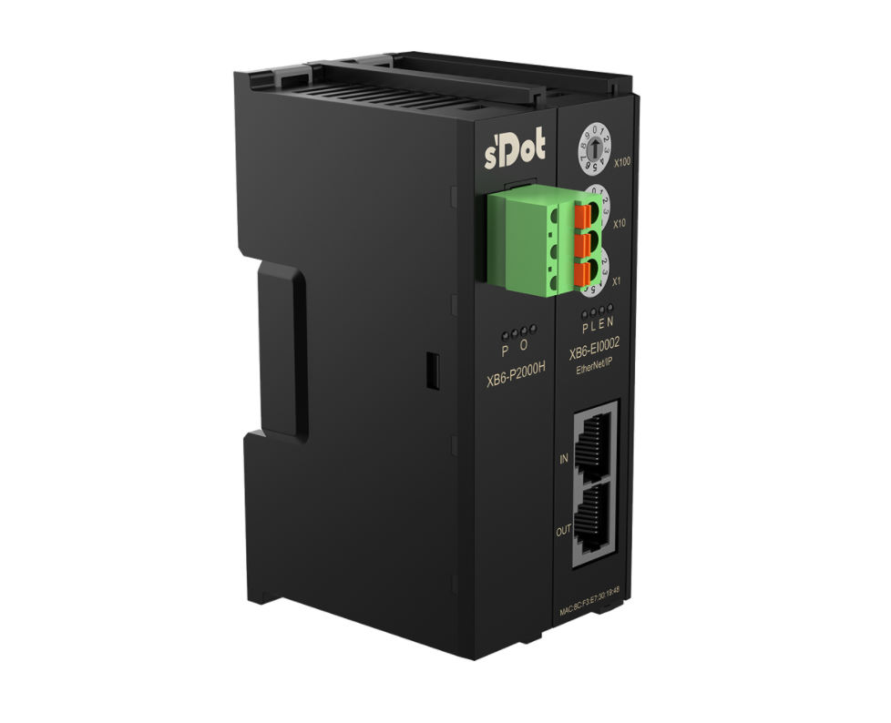 Solidot Buskoppler Ethernet/IP für XB6-Remote-I/O mit Netzteil und Abschlussdeckel Solidot Buskoppler Ethernet/IP für XB6-Remote-I/O mit Netzteil und Abschlussdeckel